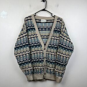 VINTAGE Essay Sweater Cardigan Coogi Style Size XL